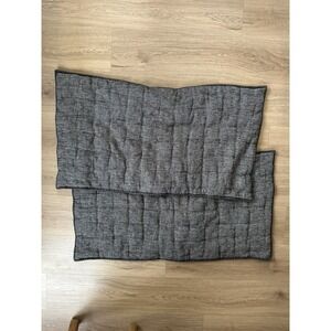 Pottery Barn Cloud Linen Pillow Sham Set Of 2 Charcoal Gray Plush King Size